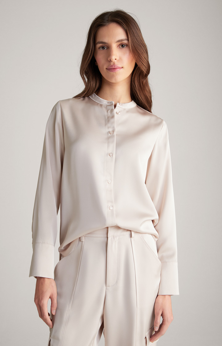Satin-Bluse in Nude