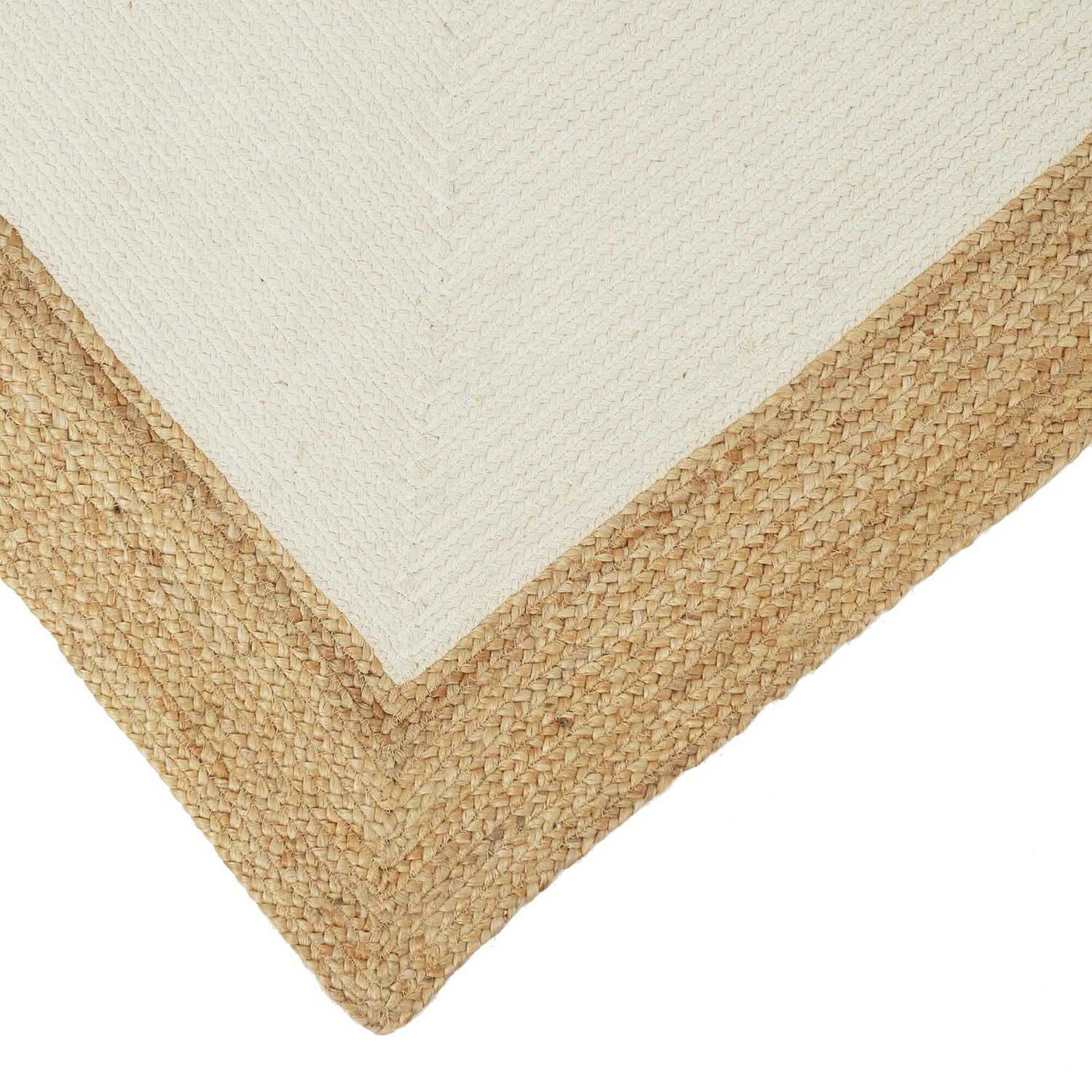 Tapis bicolore jute naturel et coton