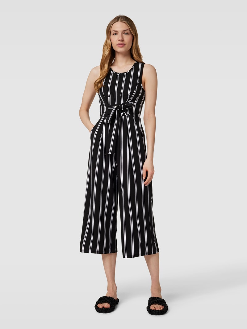 Jumpsuit mit Streifenmuster in schwarz
