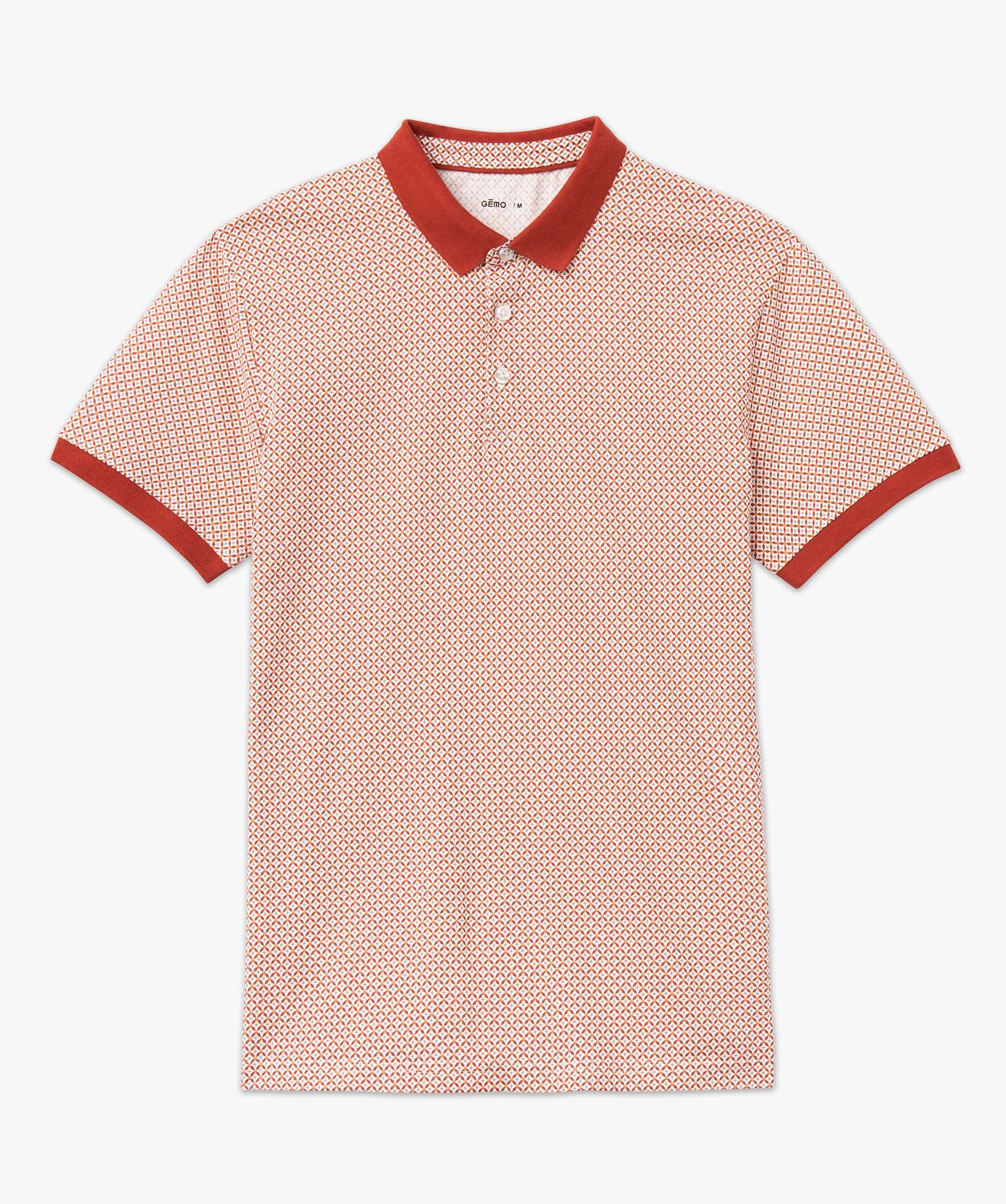 Polo homme à manches courtes et petits motifs blanc | GEMO