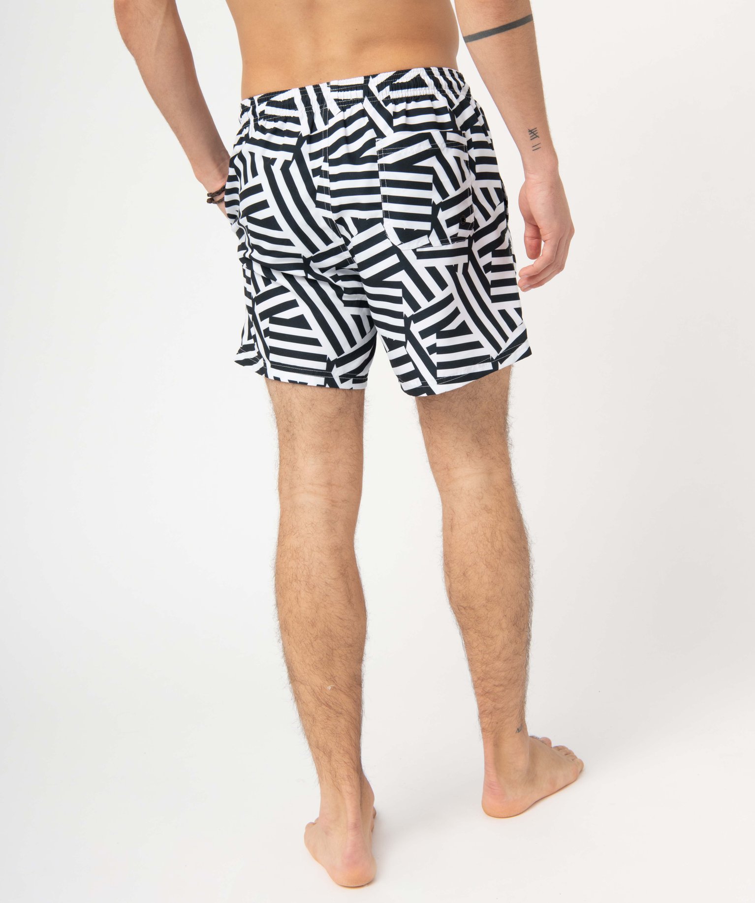 Short de bain homme imprimé graphique bicolore imprime | GEMO