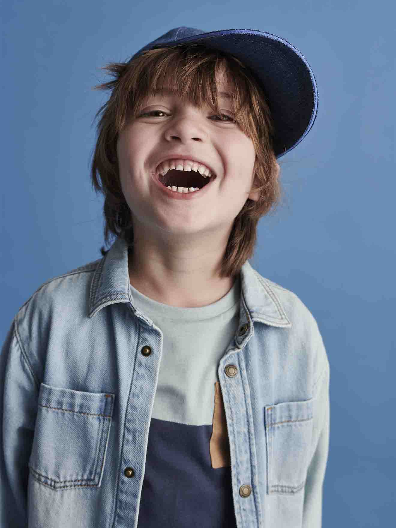 Vertbaudet Jungen Jeanshemd, personalisierbar - schwarz denim