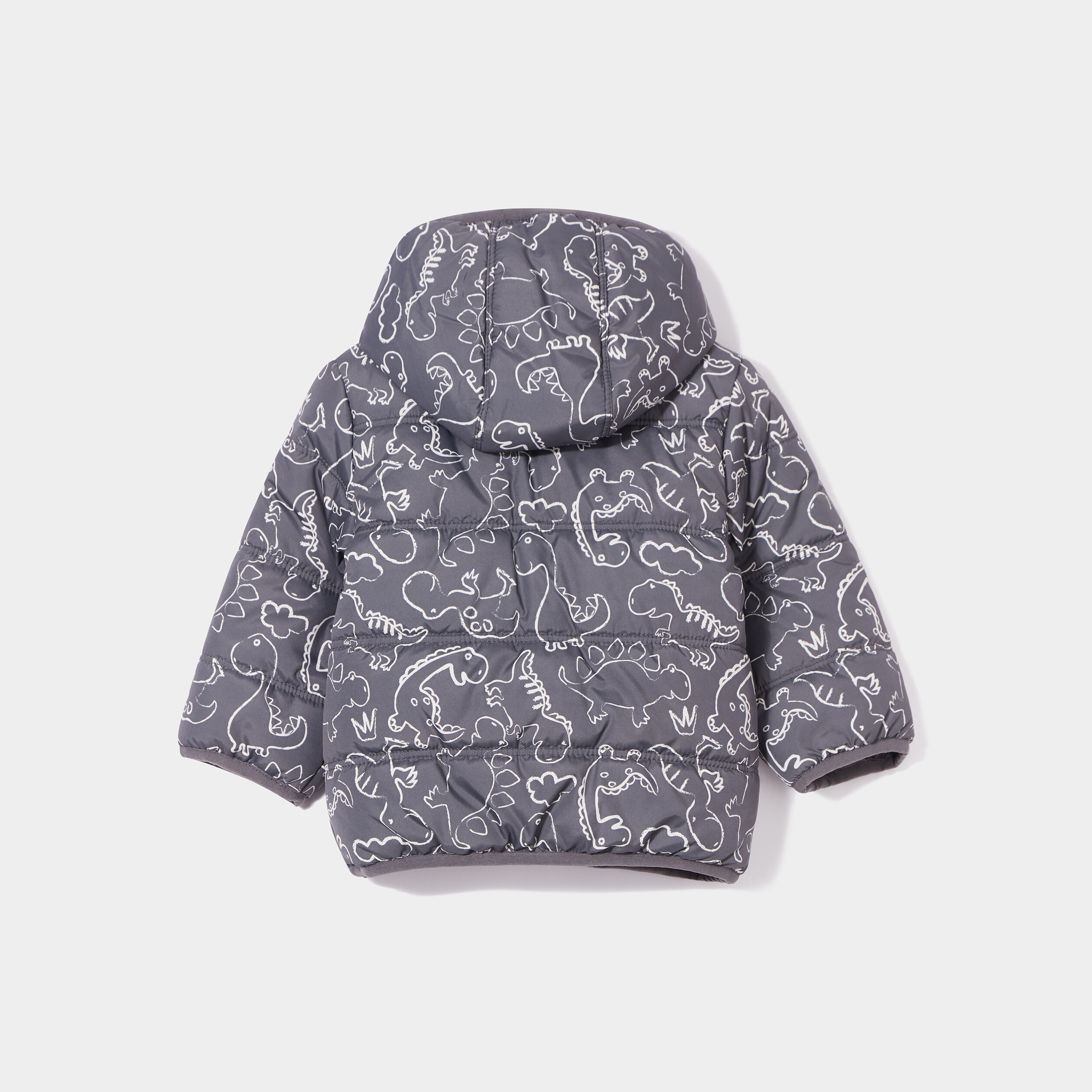 Doudoune zippée à capuche gris foncé bébé garçon | La Halle