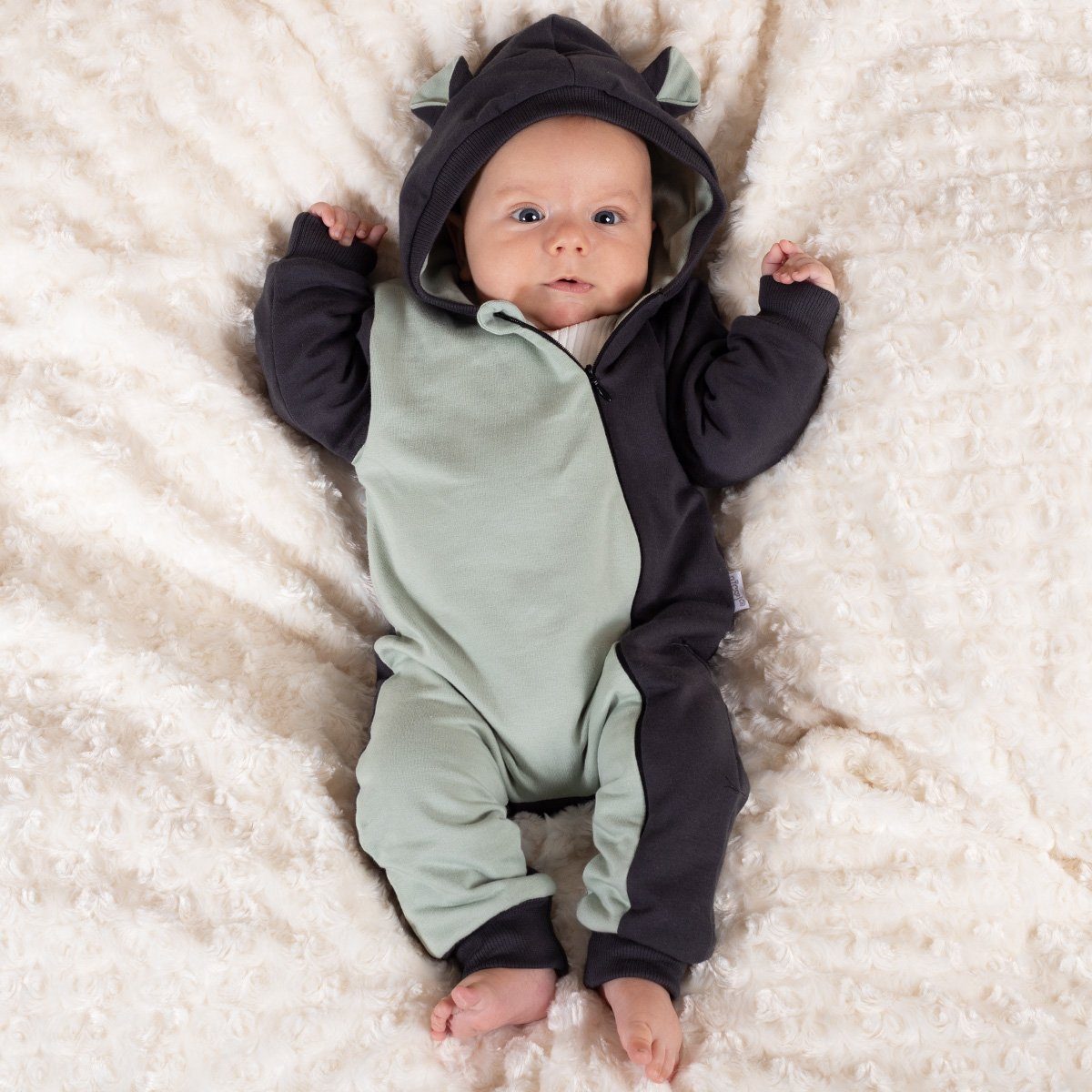 Bamar Nicol Overall Baby-Overall Olaf in Oliv/Graphit (202271)