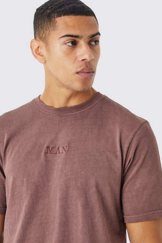 Man Roman Batik T-Shirt mit Rundhalsausschnitt