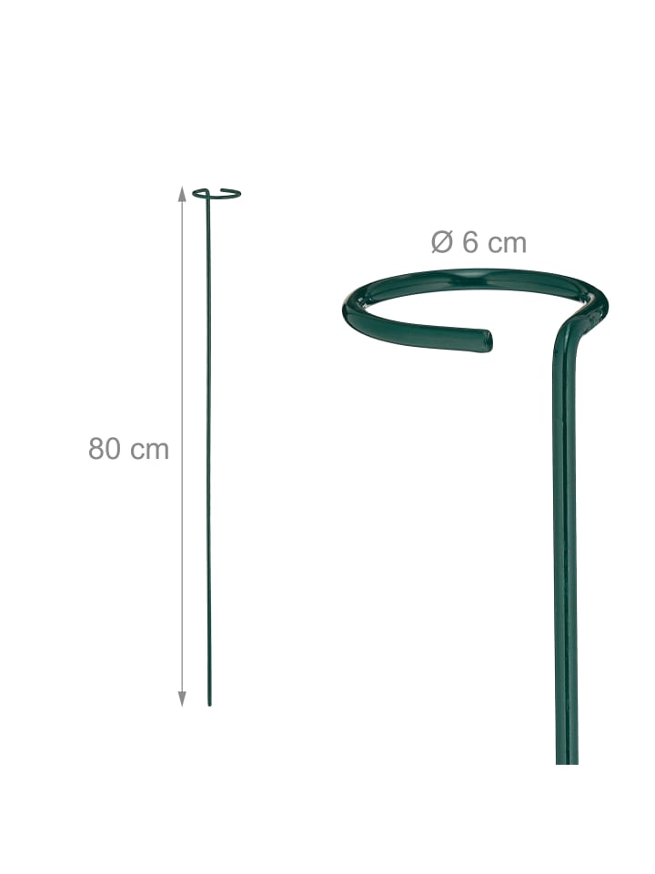 relaxdays 8 x Pflanzstäbe in Dunkelgrün - 80 cm günstig kaufen onesize
