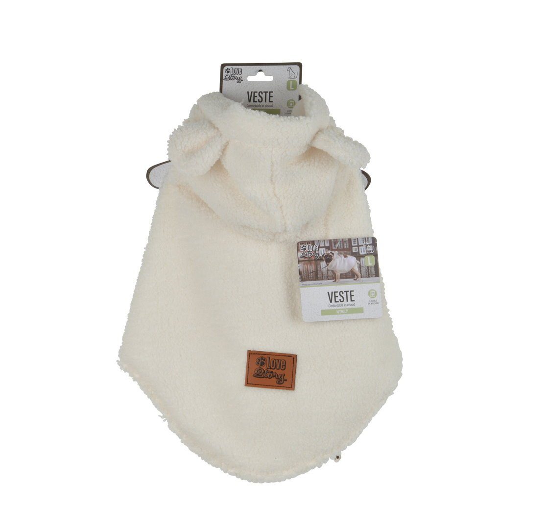 dynamic24 Hundejacke, Hunde Teddyfleece Mantel Winterjacke Hundemantel Bekleidung creme