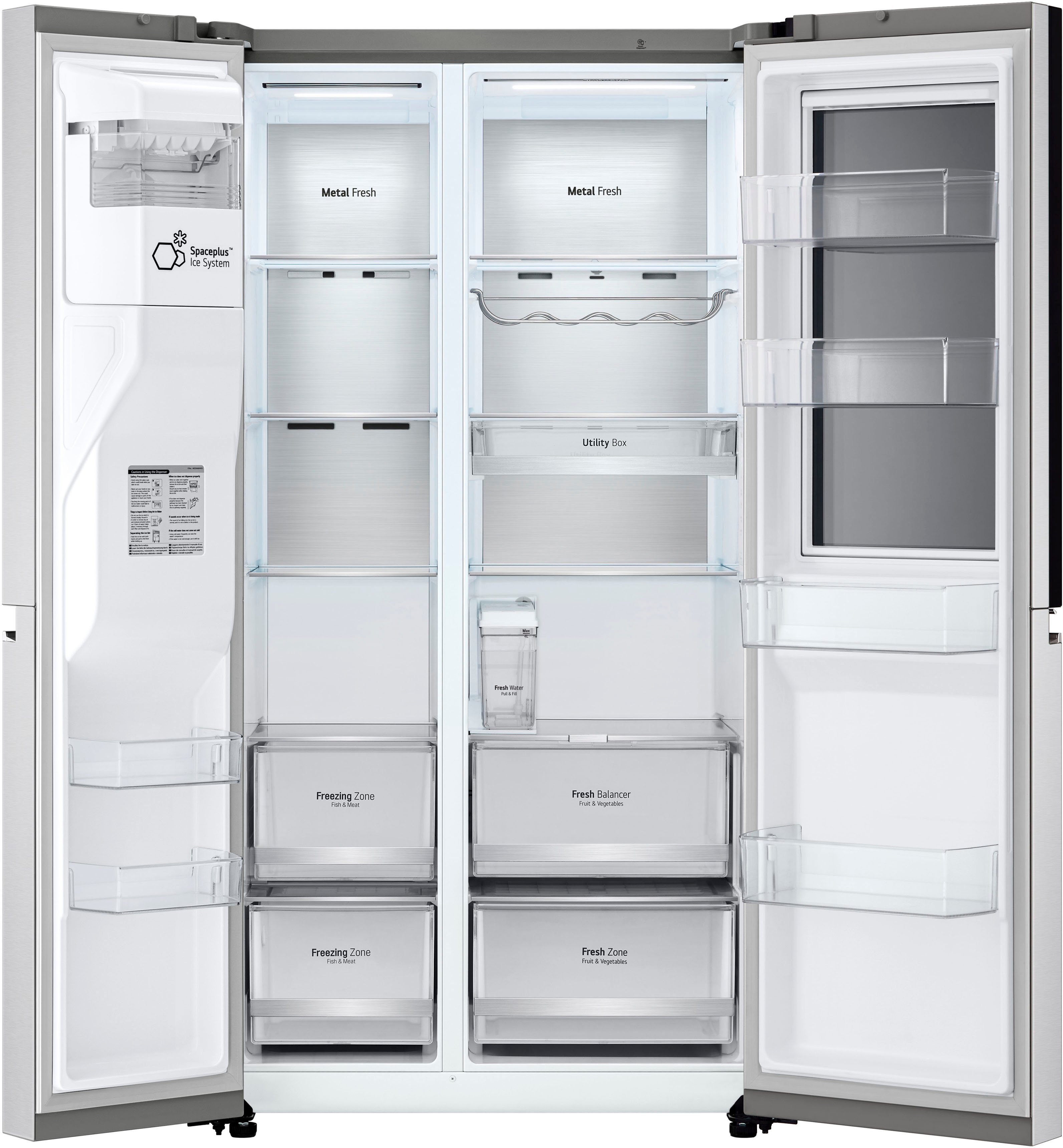 LG Side-by-Side GSXV91BSAF, 179 cm hoch, 91,3 cm breit, InstaView™