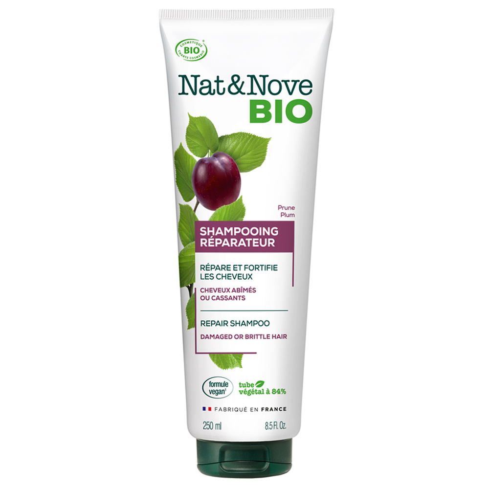 Nat & Nove Bio Shampooing Réparateur certifié bio Cheveux abîmés ou cassants