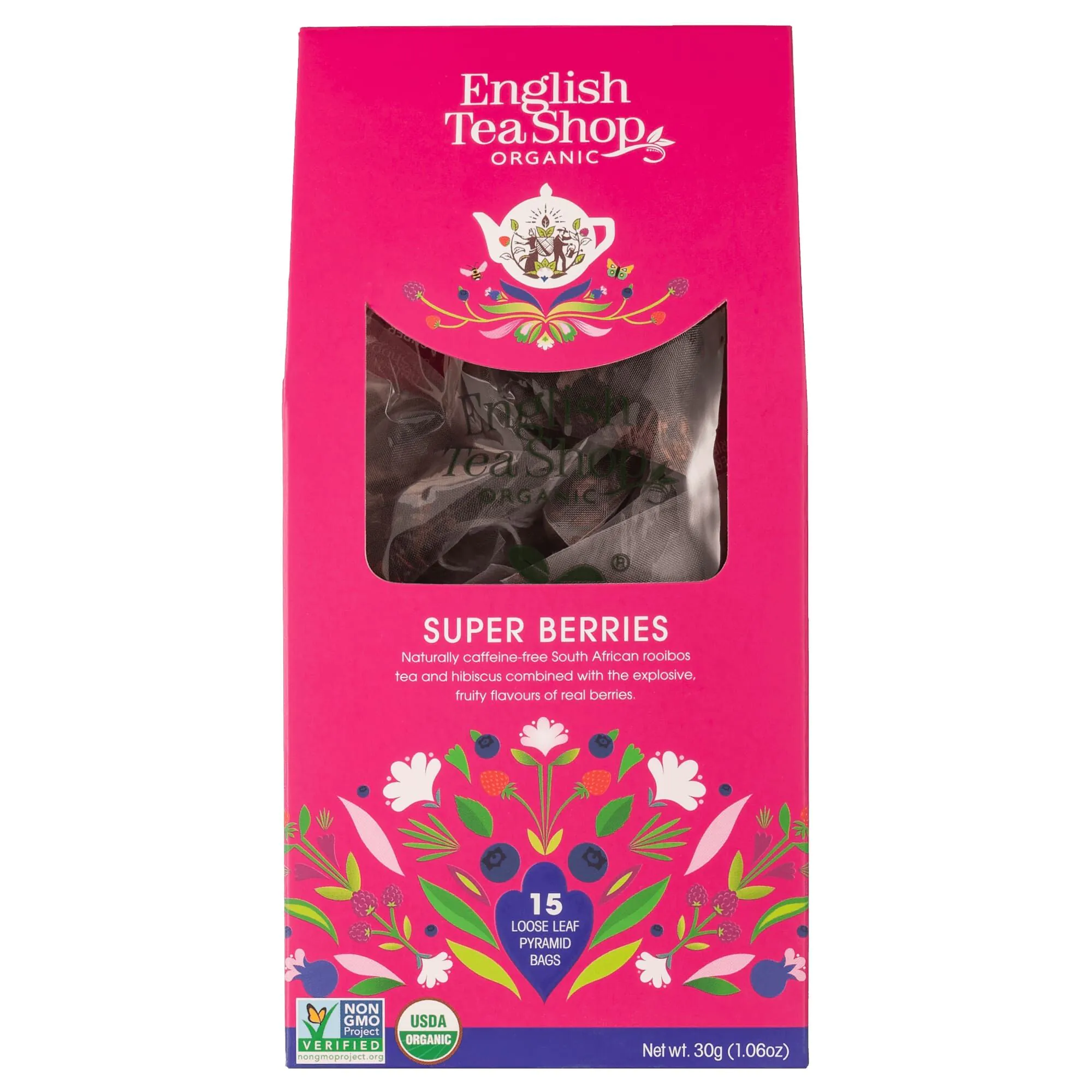 „English Tea Shop Super Berries“ ekologiška lapelių arbata, 15 piramidžių