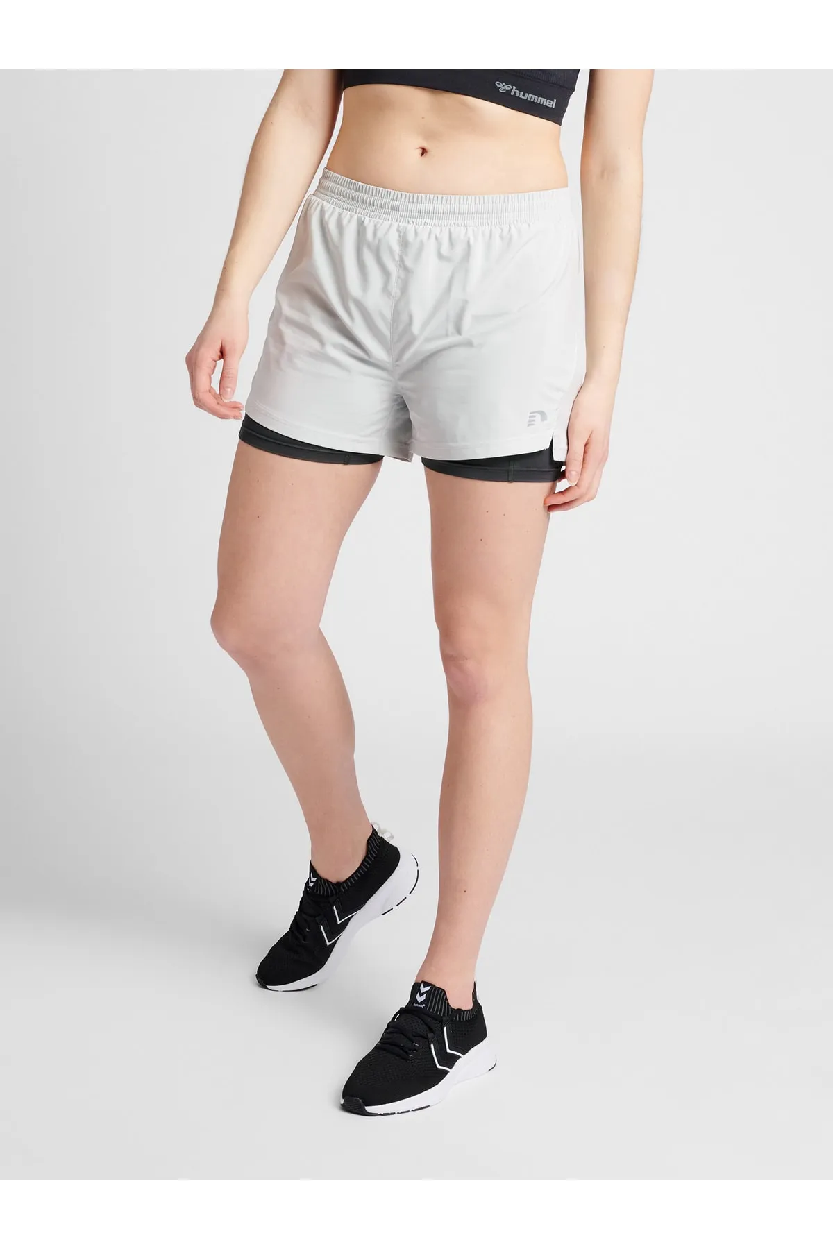 NEWLİNE  Kurze Sporthose - Grau - Mittlerer Bund