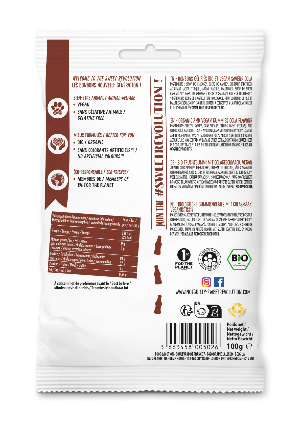 Not Guilty Mi Colazon Cola Bio 100g