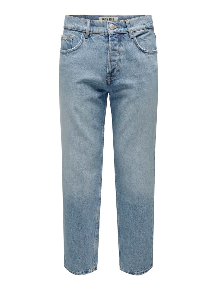 Only&Sons Jeans Regular Fit Denim Pants Straight mid Waist in Hellblau günstig kaufen