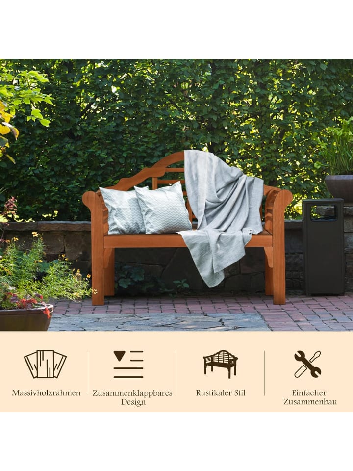 COSTWAY Gartenbank klappbar 2-Sitzer in Hellbraun günstig kaufen onesize