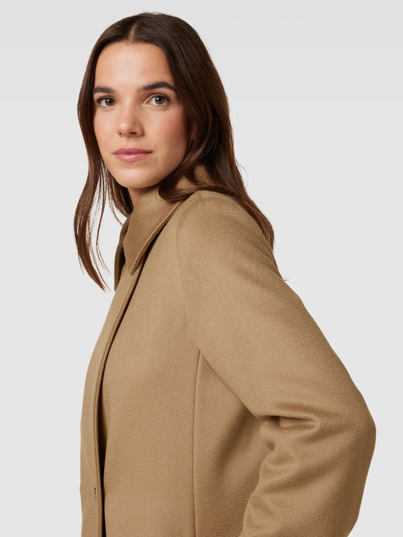 Mantel aus Wolle mit Bindegürtel in camel