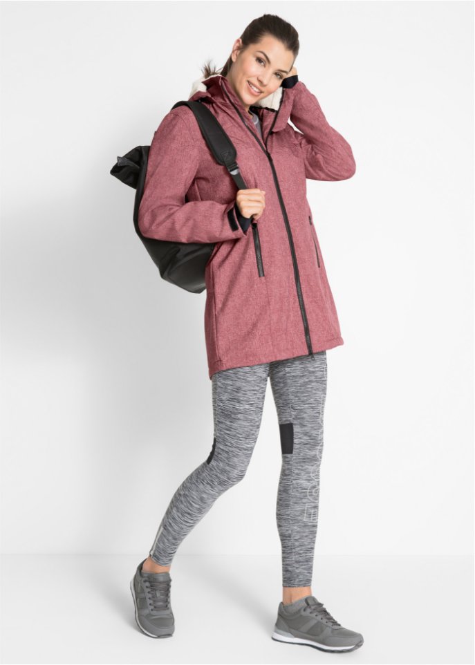 Wasserdichte Funktions-Outdoor-Longjacke mit Teddyfleece