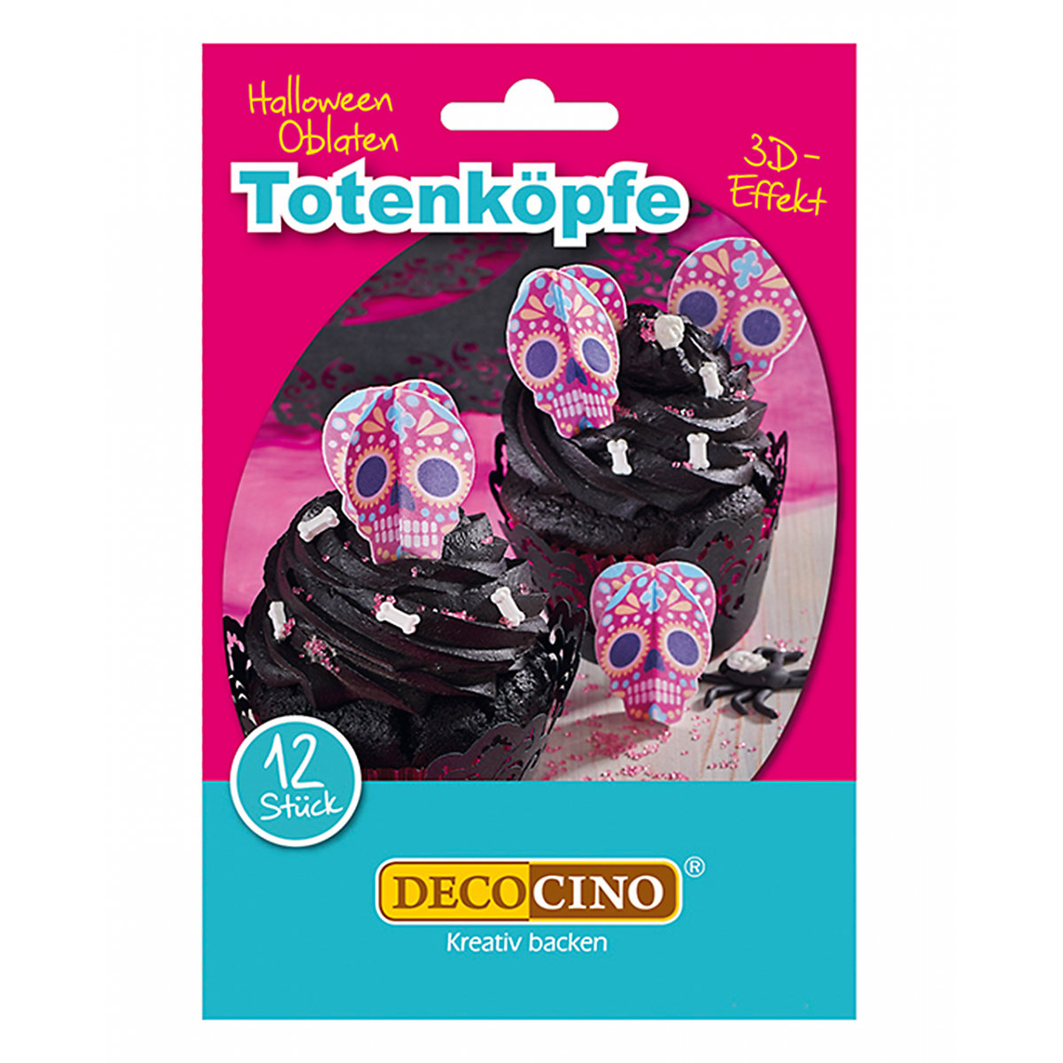 12 Halloween Oblaten Totenköpfe zum backen für Trick or Treat Backzubehör