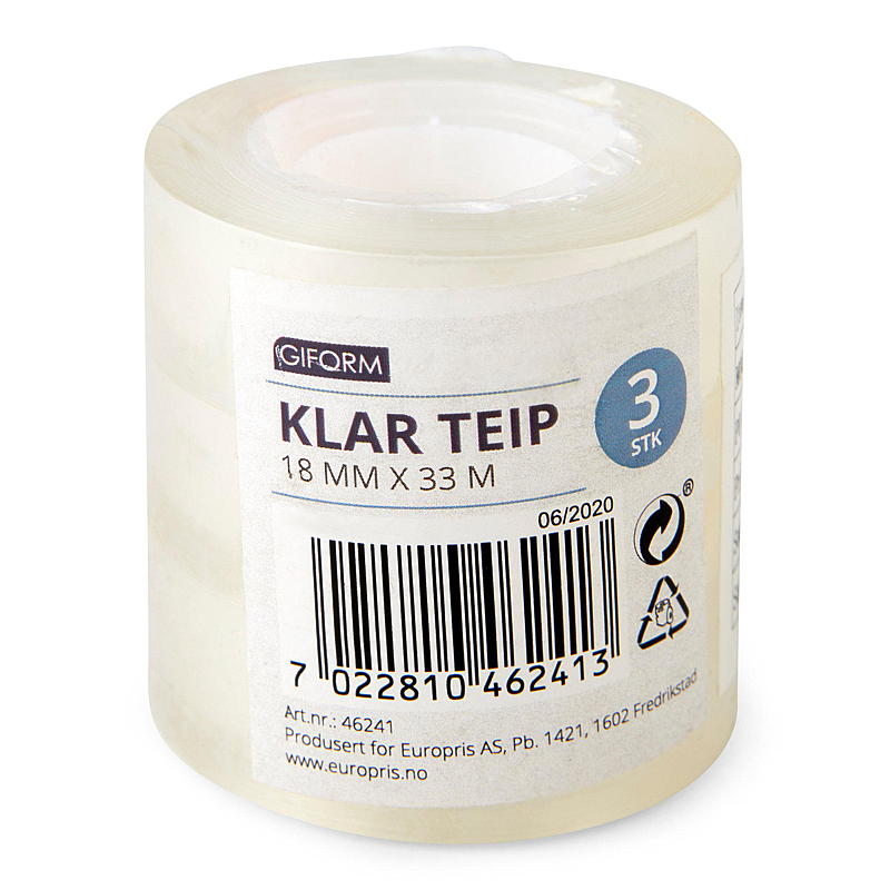 Giform Tape 3-pk 18 mm x 33 m klar