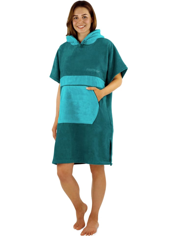 normani Damen Badeponcho in Petrol/Türkis günstig kaufen