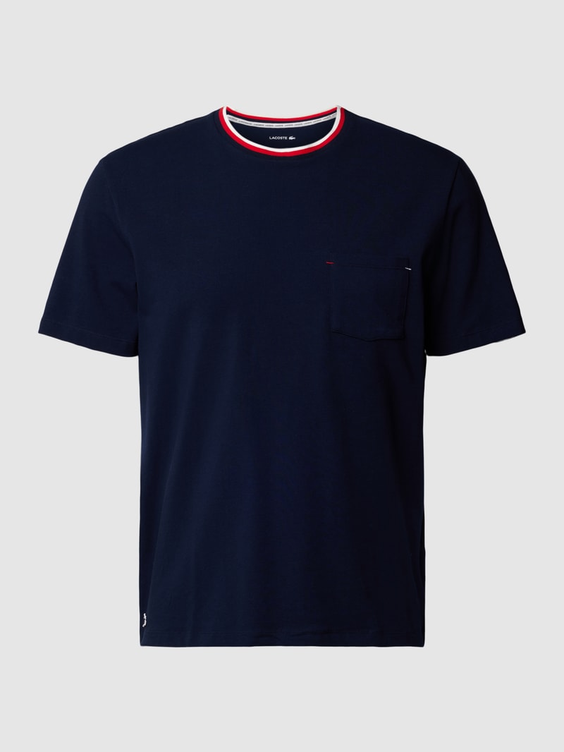 T-Shirt mit Kontraststreifen Modell 'FRENCH FLAG' in marineblau