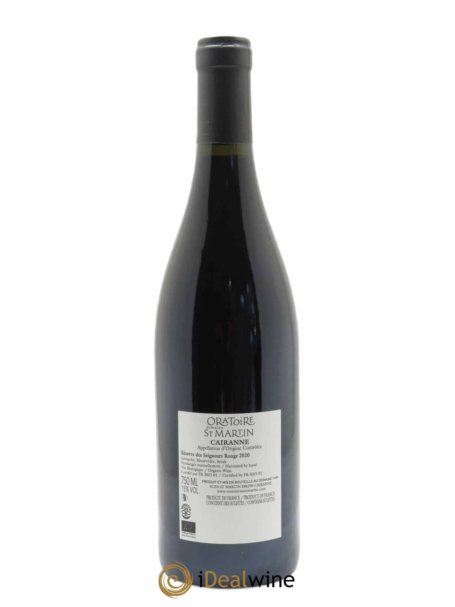 Cairanne Réserve des Seigneurs Oratoire Saint-Martin - Frédéric et François Alary  2020 - Lot de 1 Bouteille