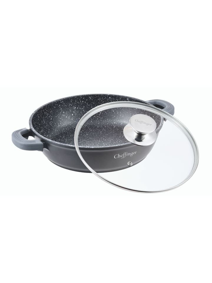 COFI 1453 Aluguss Servierpfanne Ø28cm mit Deckel in Schwarz günstig kaufen