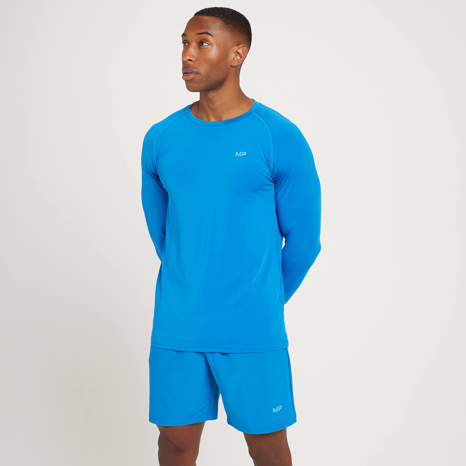 T-shirt d’entraînement à manches longues MP Linear Mark Graphic pour hommes – Bleu pur
