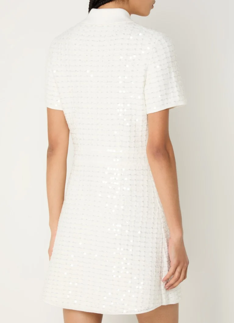 Maje Mini blouse dress with sequins and lurex