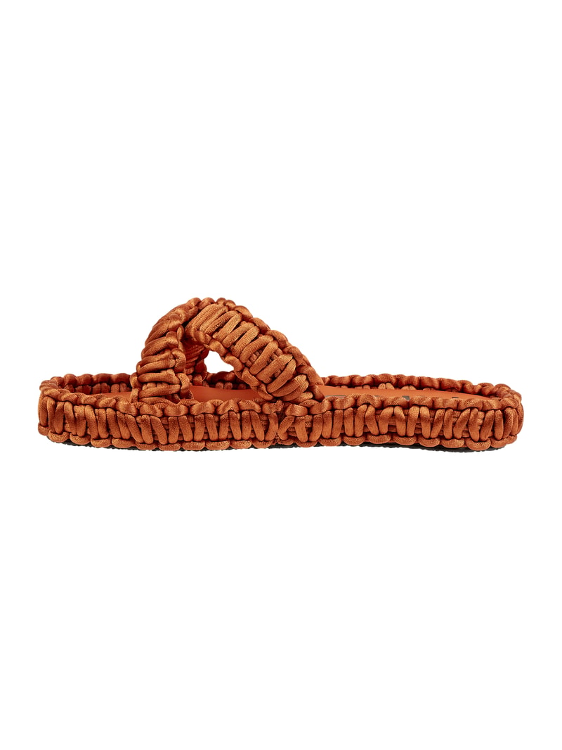 Pantolette in Flecht-Optik Modell 'Crochet' in orange