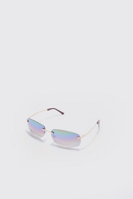 Eckige rahmenlose Sonnenbrille