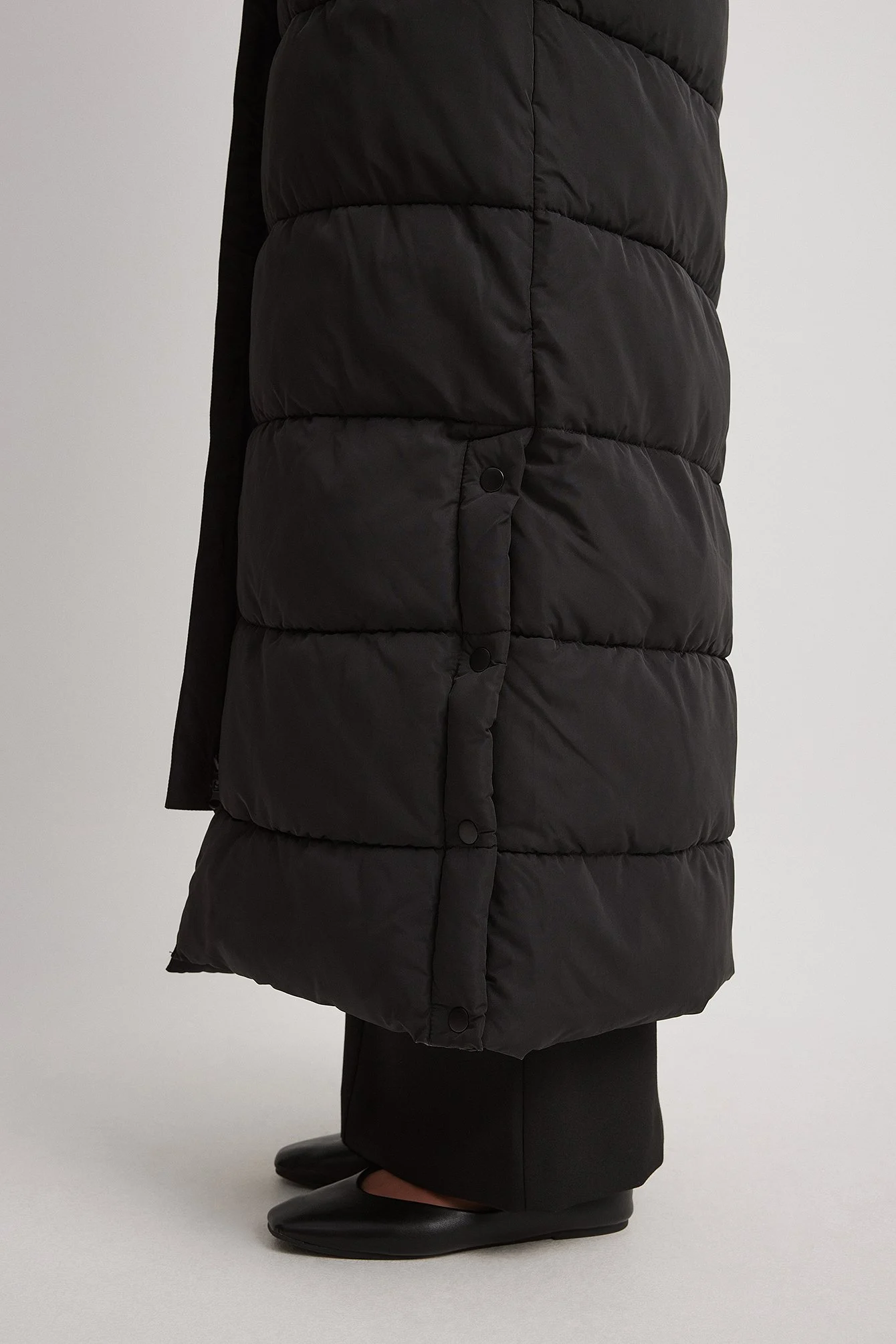 Lange, wattierte Jacke