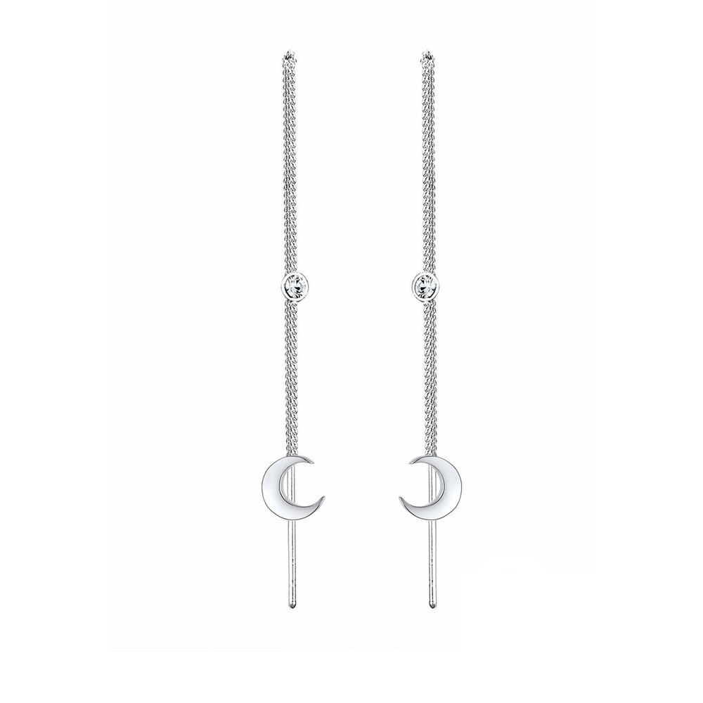 Elli Elli by Julie & Grace Boucles d'Oreilles Solitaire Demi-Lune Astro Base Cristal 9 Boucles d'oreilles