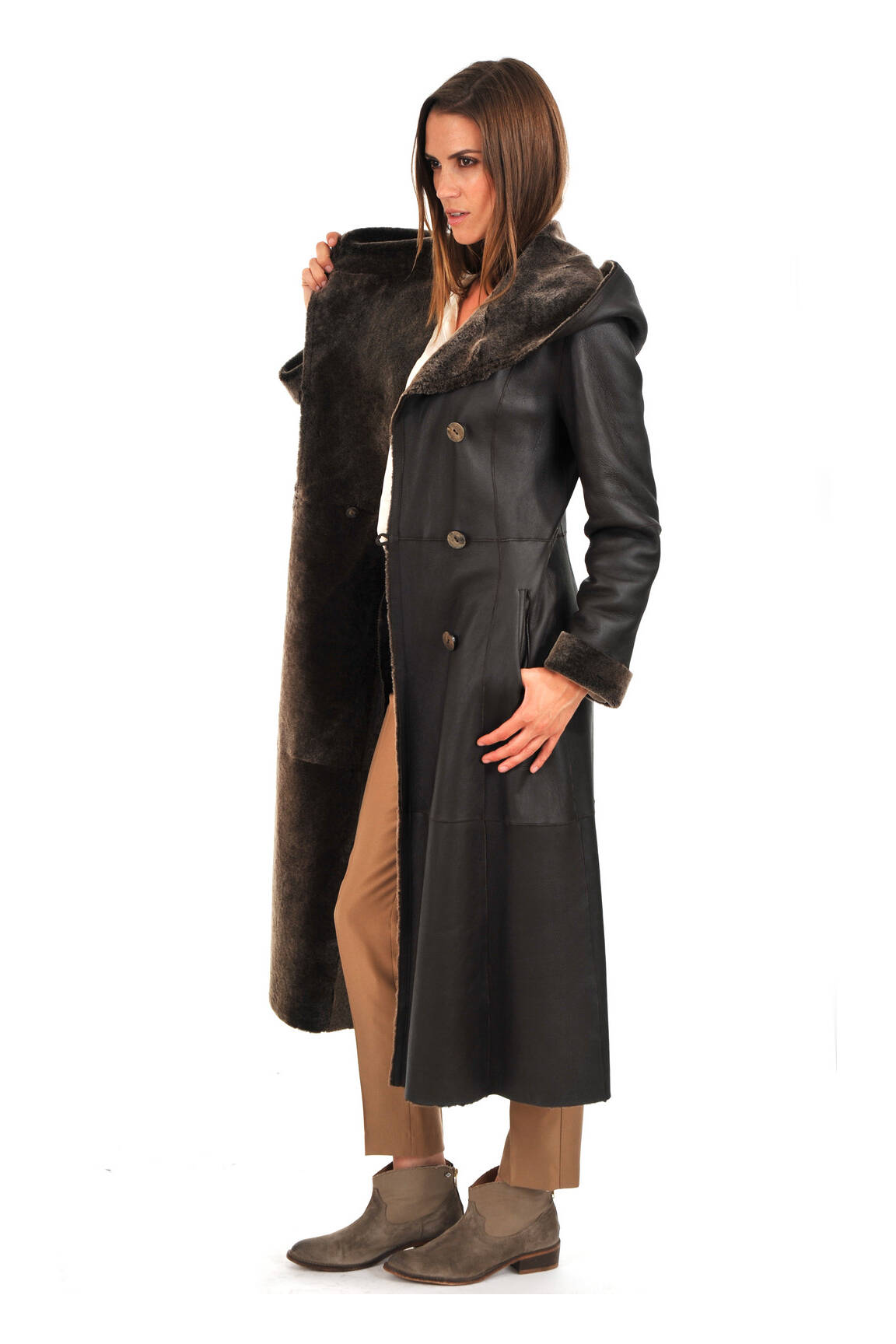 La Canadienne Manteaux Longs Femme couleur marron