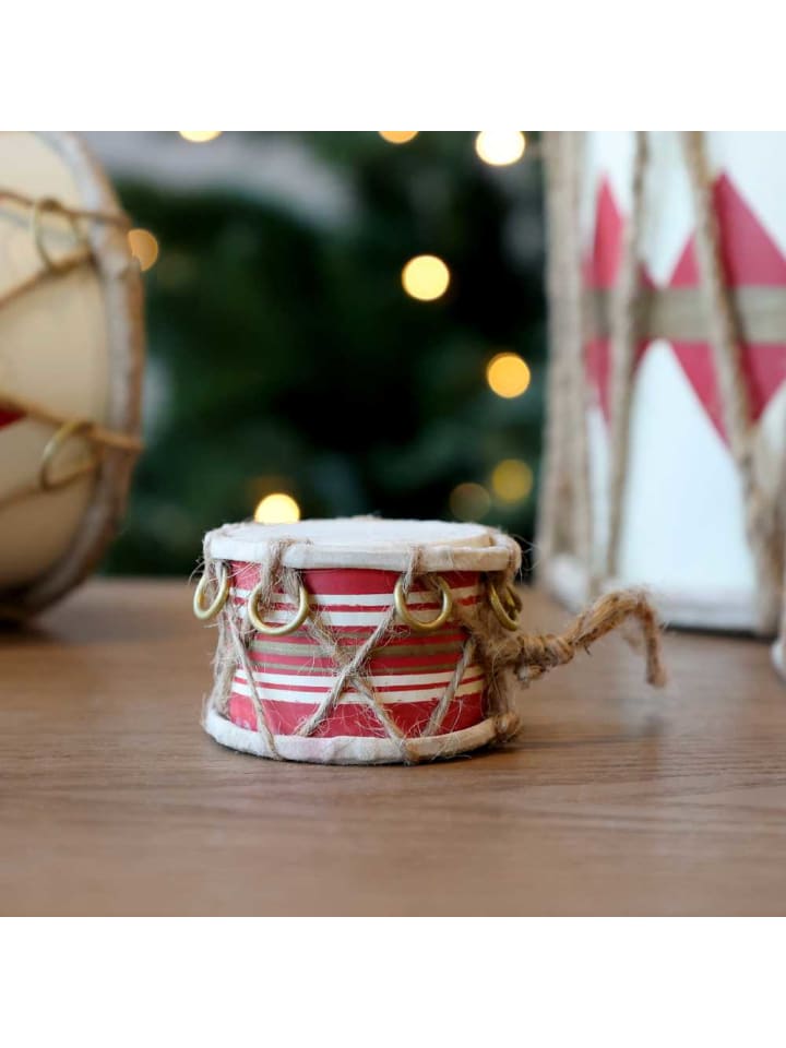 Chic Antique VINTAGE TROMMEL mit Leder Handgemacht 6x4 cm günstig kaufen onesize