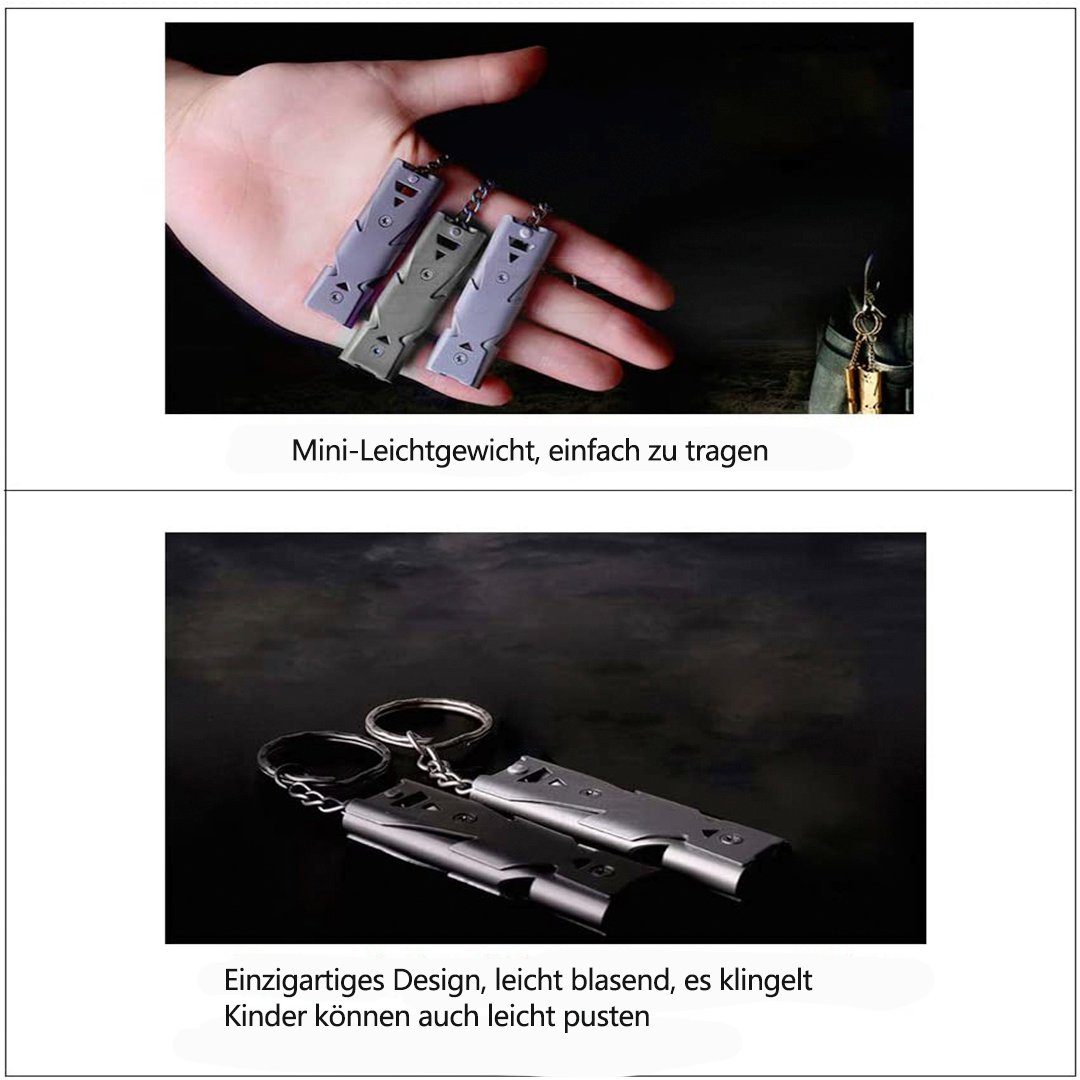 SOTOR Signalpfeife 2 Stück Notpfeife Signalpfeife 150dB Sport Whistle Trillerpfeife Laut, (2-St), Notfall Pfeife mit Schlüsselanhänger Sportunterricht