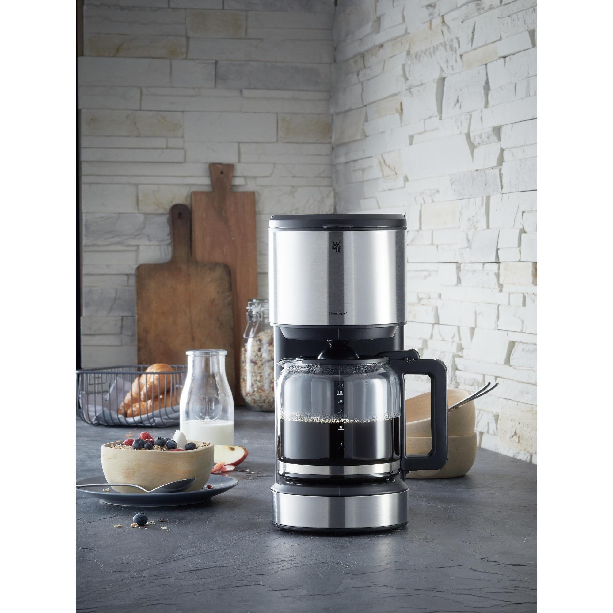 WMF Filterkaffeemaschine Stelio Aroma, 1.25l Kaffeekanne, 1x4, 10 Tassen, Tropf-Stopp, Abschaltautomatik