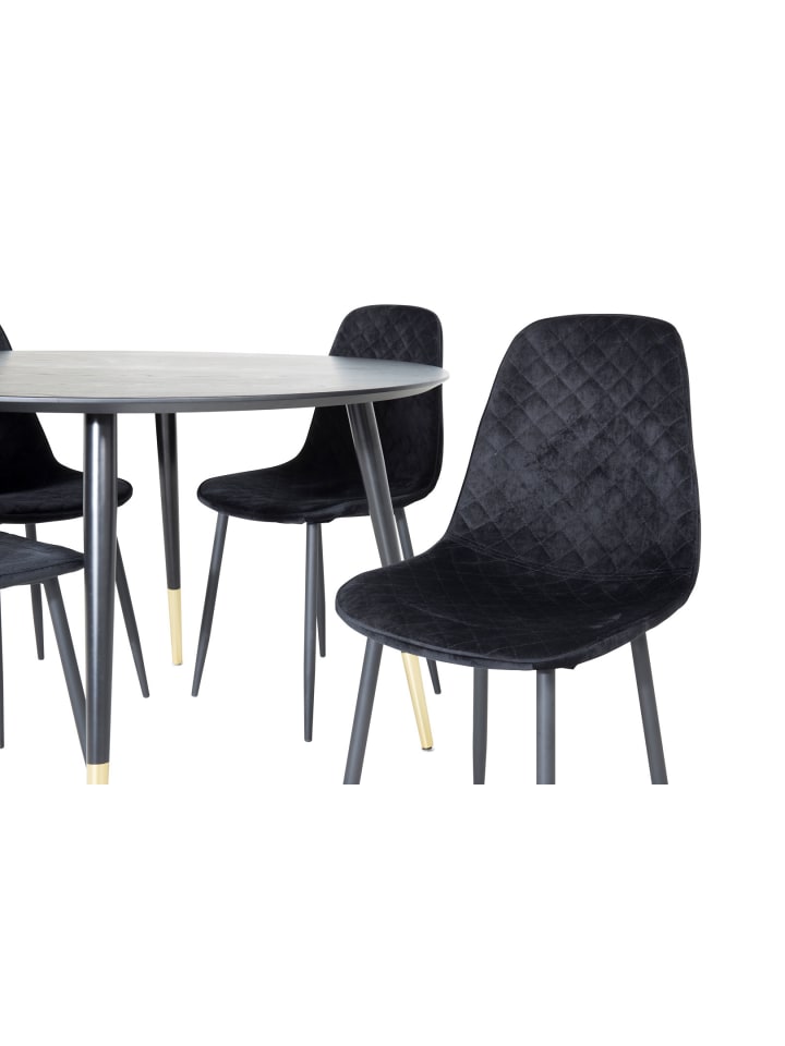ebuy24 Essgruppe Dipp 12 Schwarz 115 x 115 cm günstig kaufen onesize