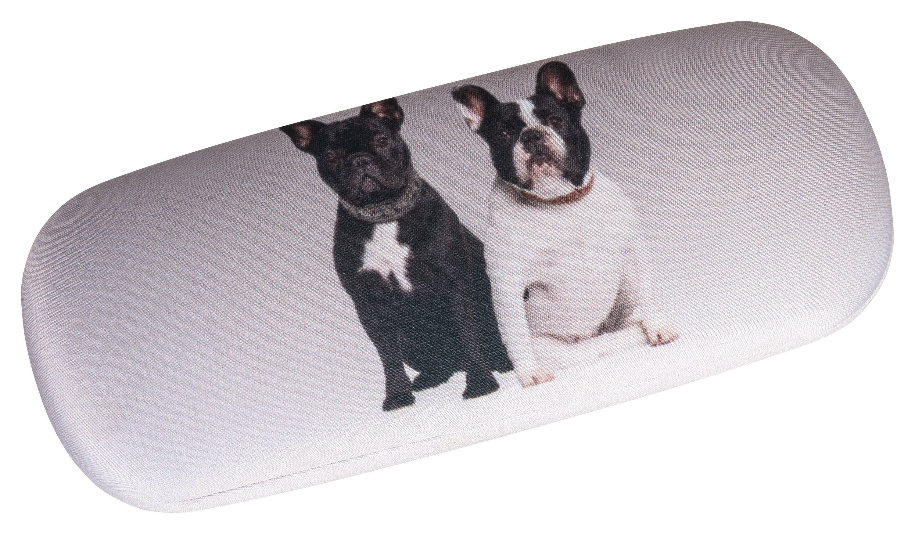 von Lilienfeld Brillenetui Etui Französische Bulldoggen Hund Hardcase mit Motiv, hochwertiges Putztuch mit demselben Motiv