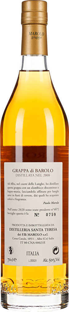 Marolo Grappa di Barolo 12 Anni 0,7 Liter im Geschenkkarton