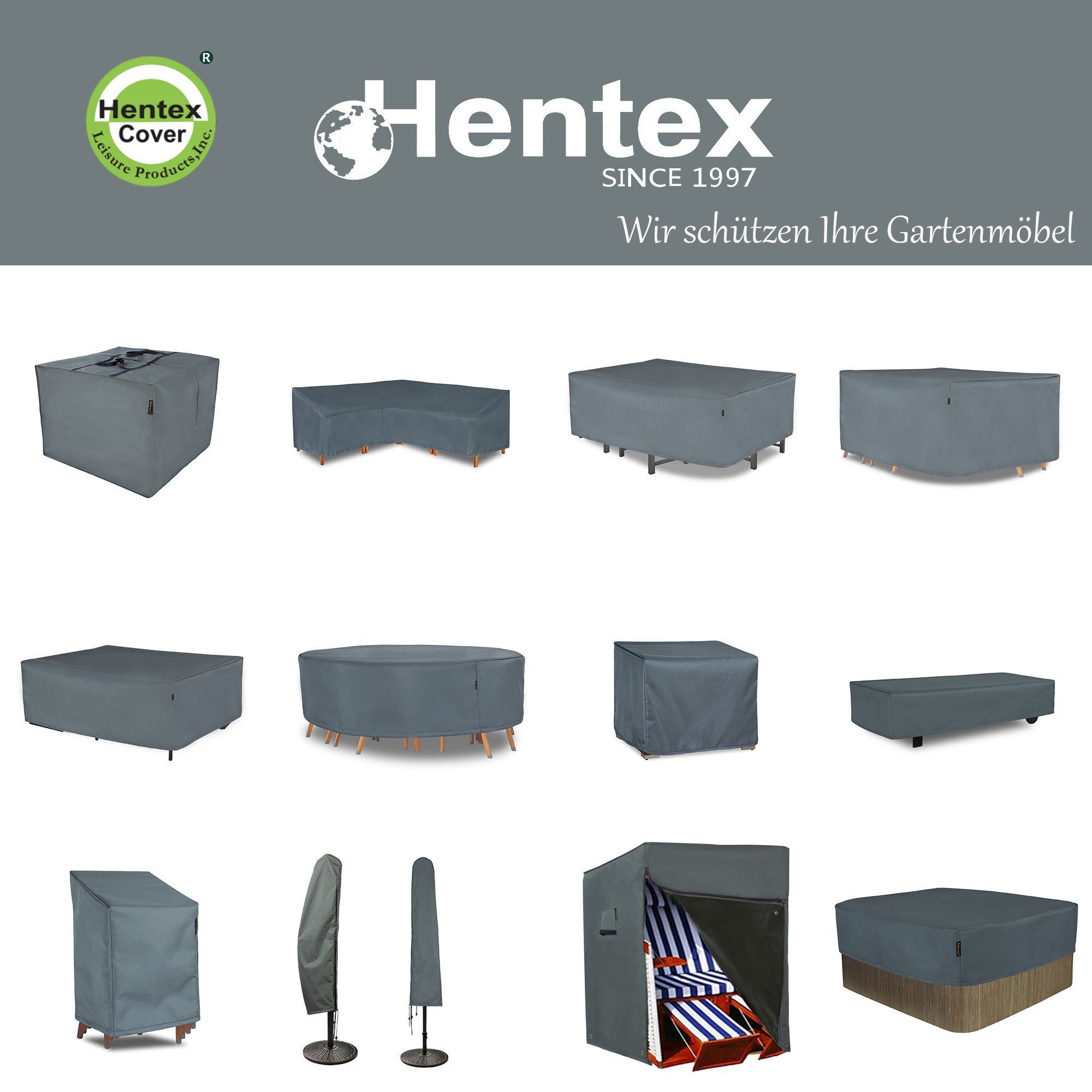 Hentex Gartenmöbel-Schutzhülle Abdeckung für Gartenmöbel Rechteckig Möbelsets