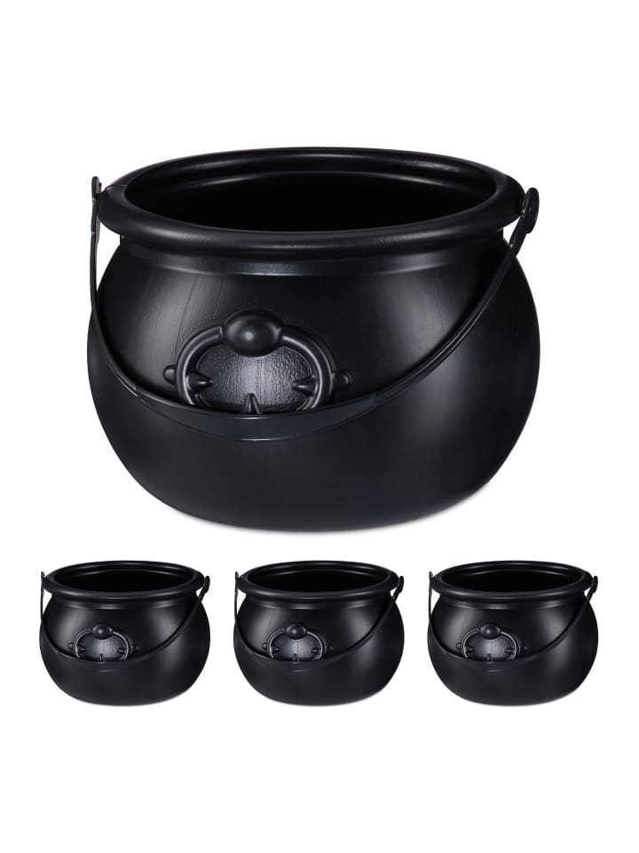 relaxdays 4x Hexenkessel in Schwarz günstig kaufen onesize