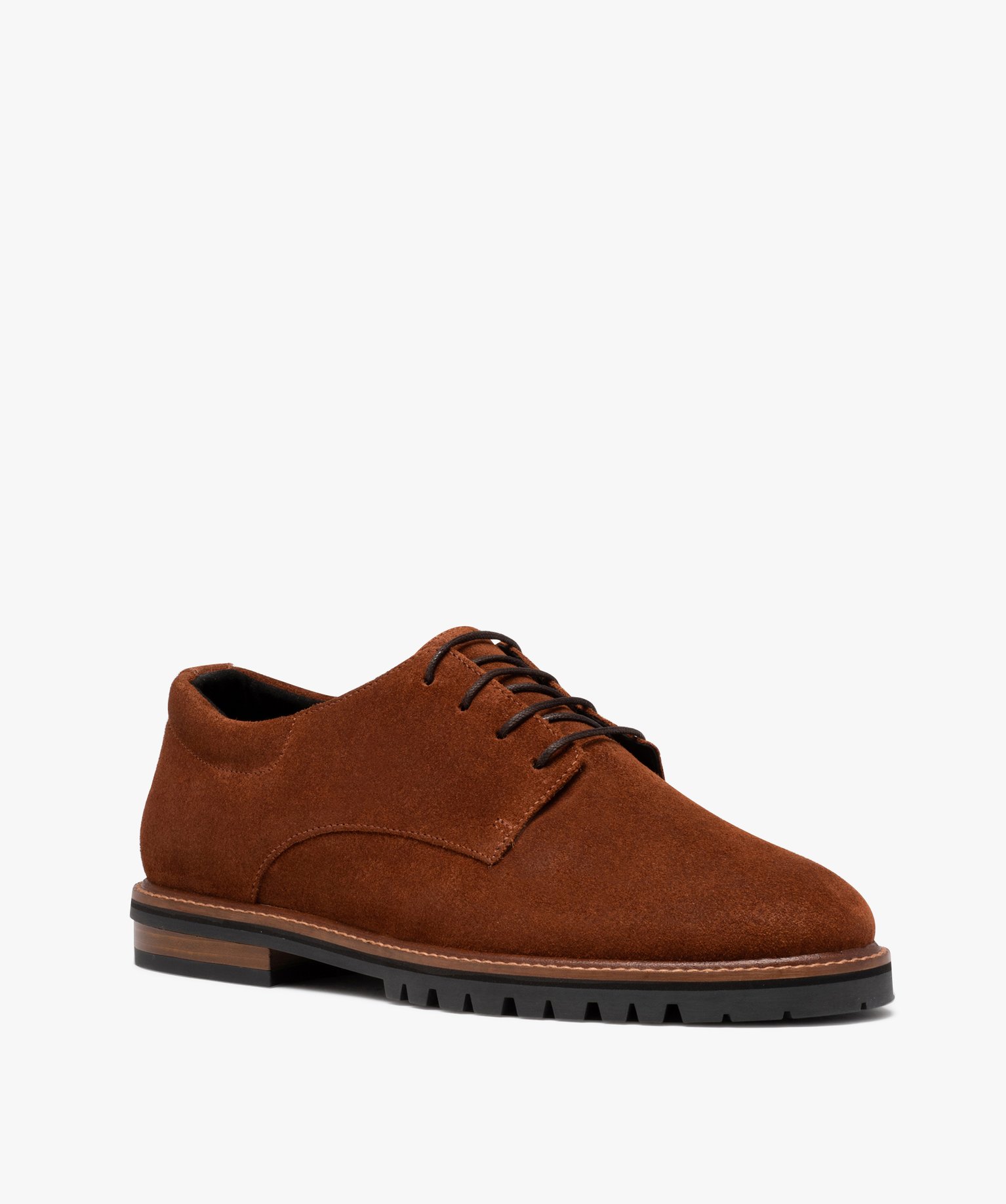 Derbies homme unis dessus cuir - Tanéo marron | GEMO
