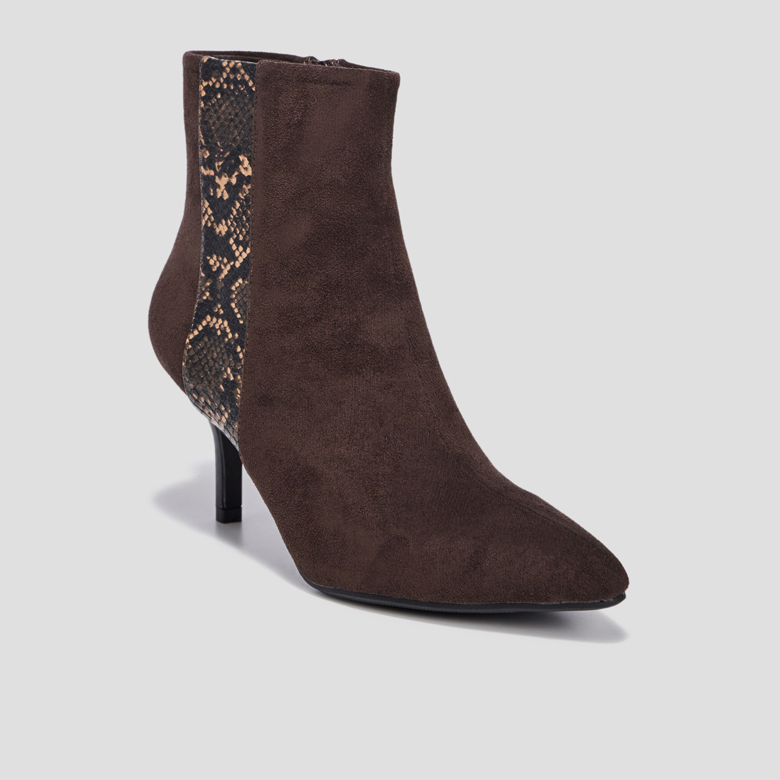 Bottines pointues à talons marron femme | La Halle