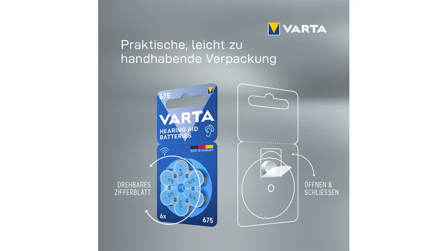 VARTA Hearing Aid Batteries 675 Blister 6er