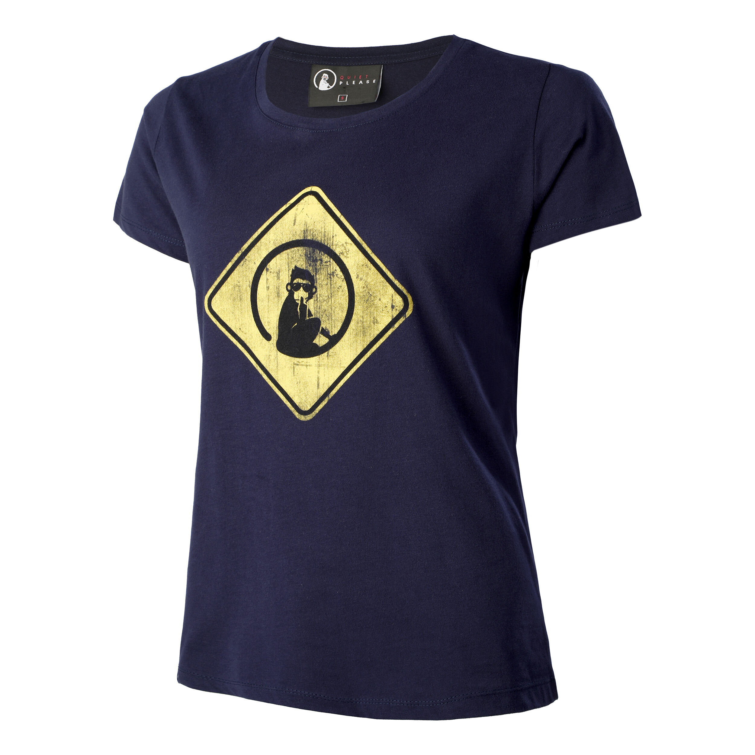 Australia Road Sign T-Shirt Damen - Dunkelblau, Gelb