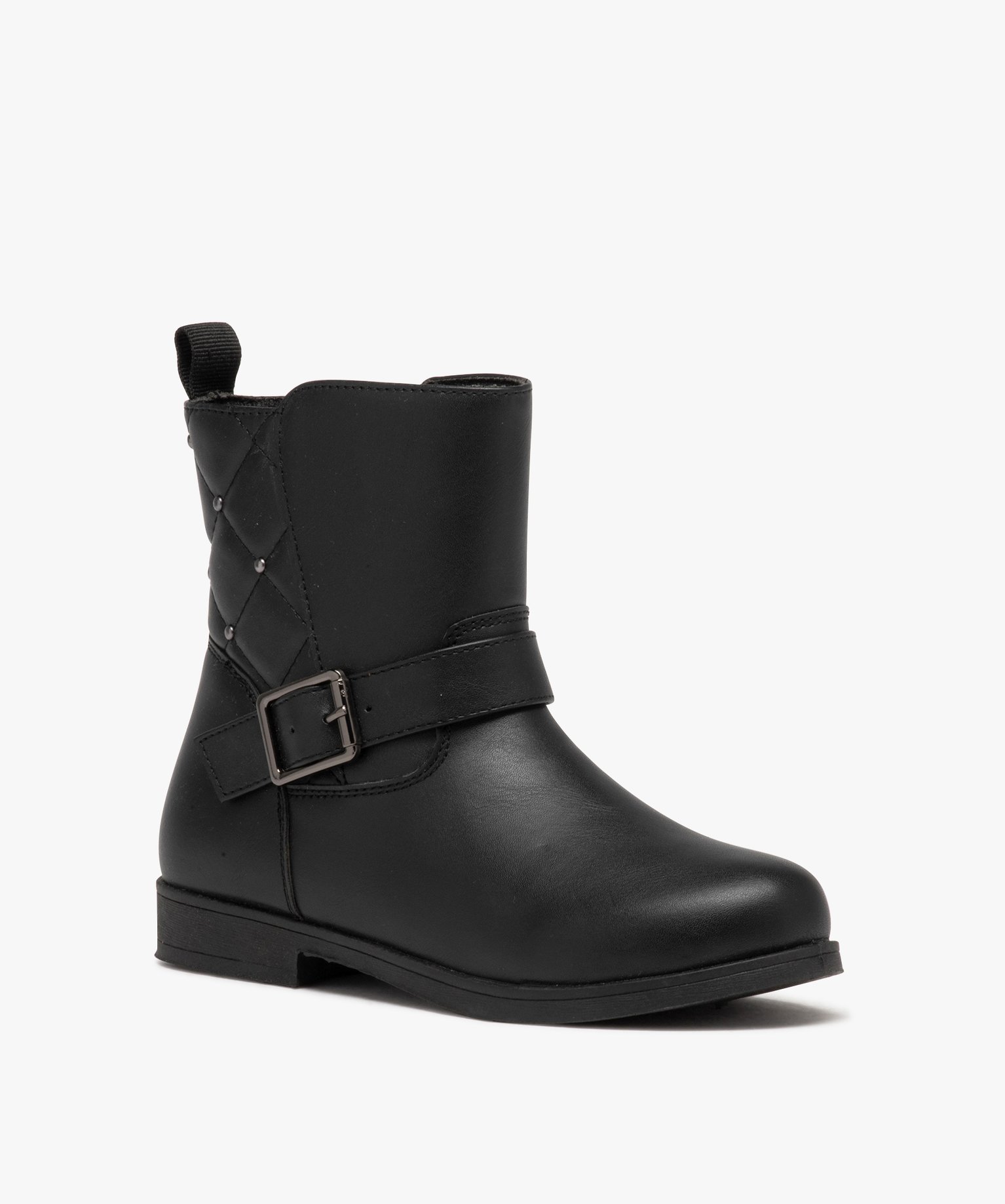 Boots fille unies à boucle avec détails fantaisie