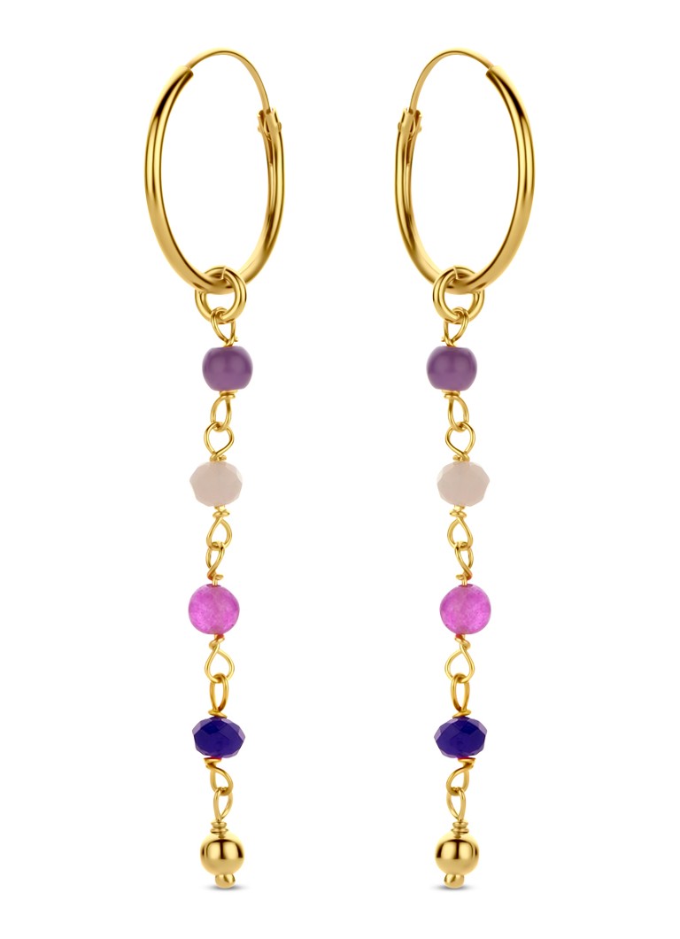 Casa Jewelry Lovely Lavender gold-plated hoop earrings