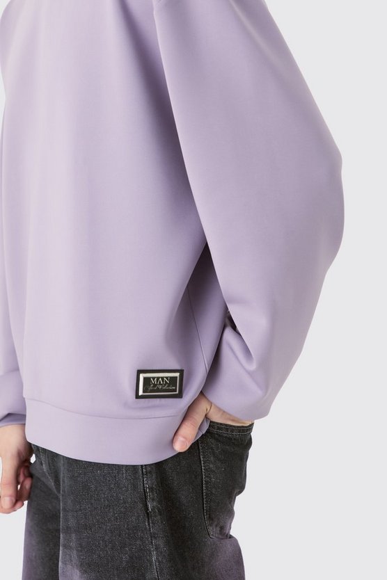 Tall kastiges Oversize Scuba Sweatshirt