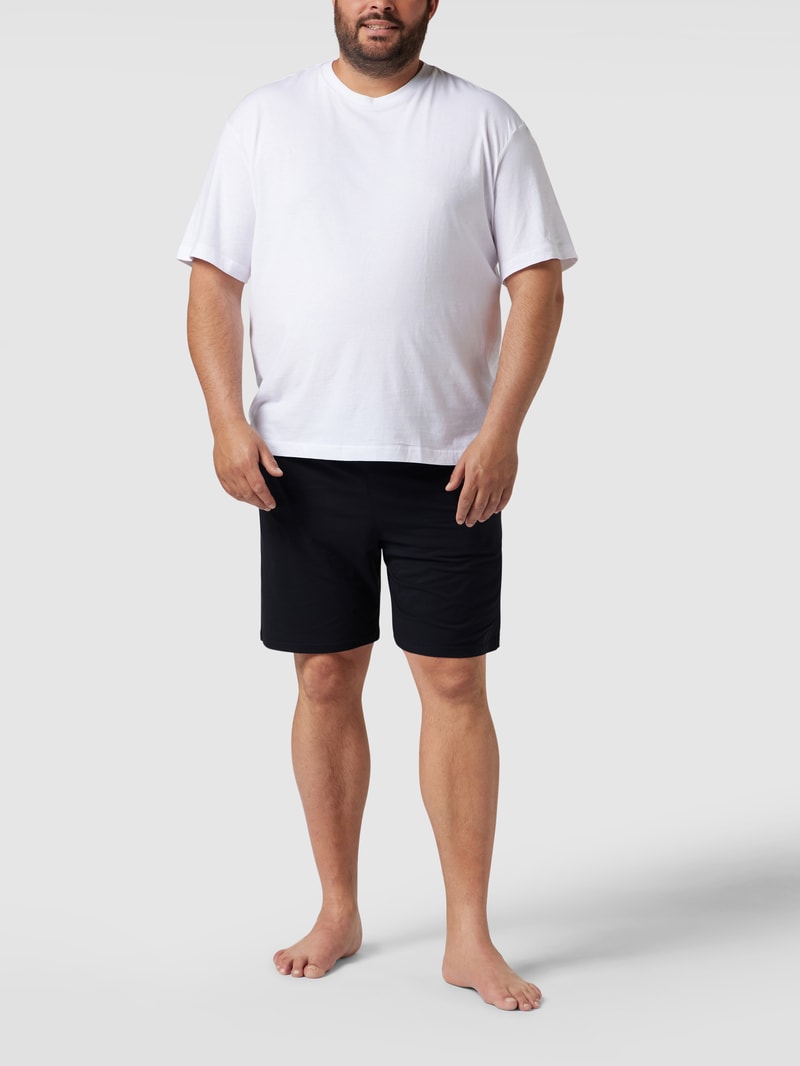 PLUS SIZE Sweatshorts mit Logo-Stitching in schwarz