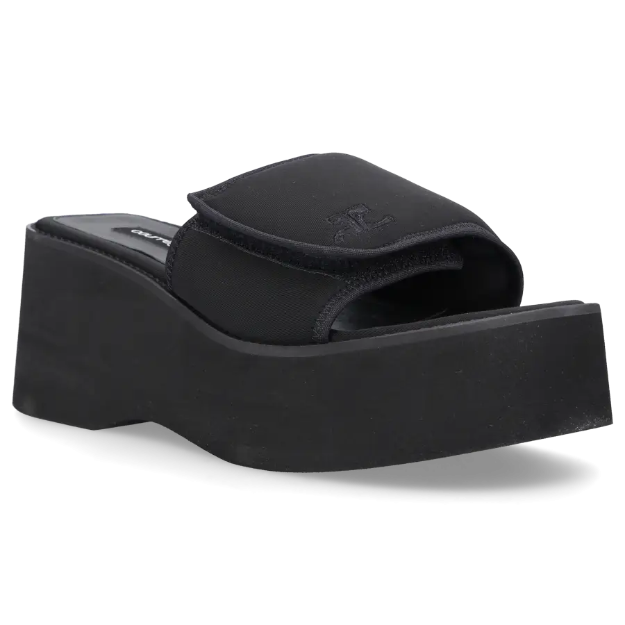 COURRÈGES - Plateausandalen SCUBA WAVE Textil - schwarz